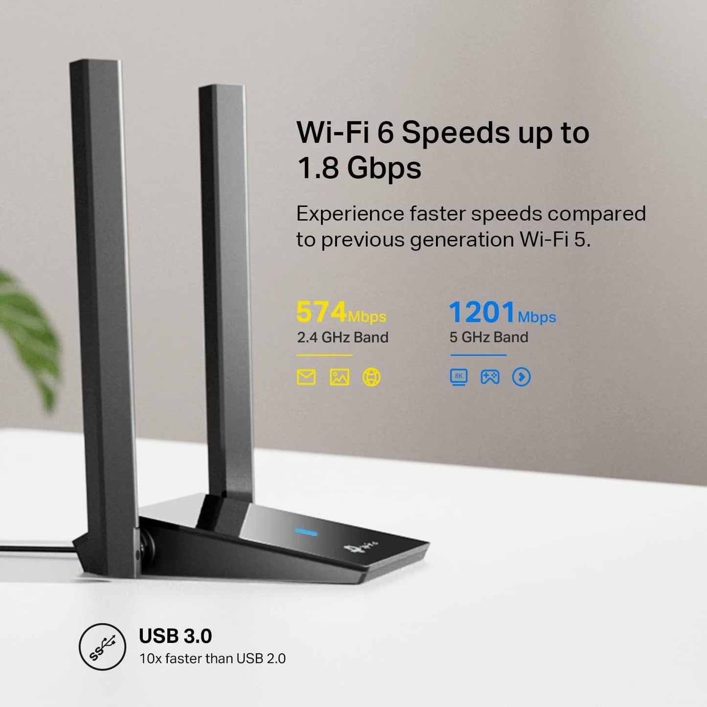 TP-Link Archer TX20U Plus – AX1800 WiFi 6 USB Adapter, Dual Band, WPA3, Windows