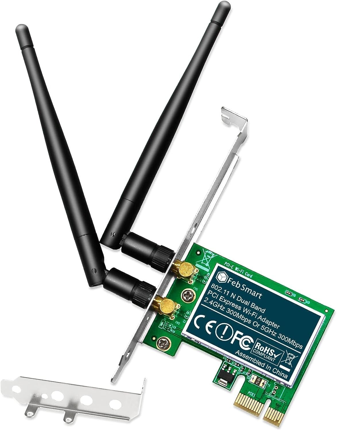 PCIE FebSmart Wireless N Dual Band 600Mbps 24GHz 300Mbps or 5GHz 300Mbps WiFi