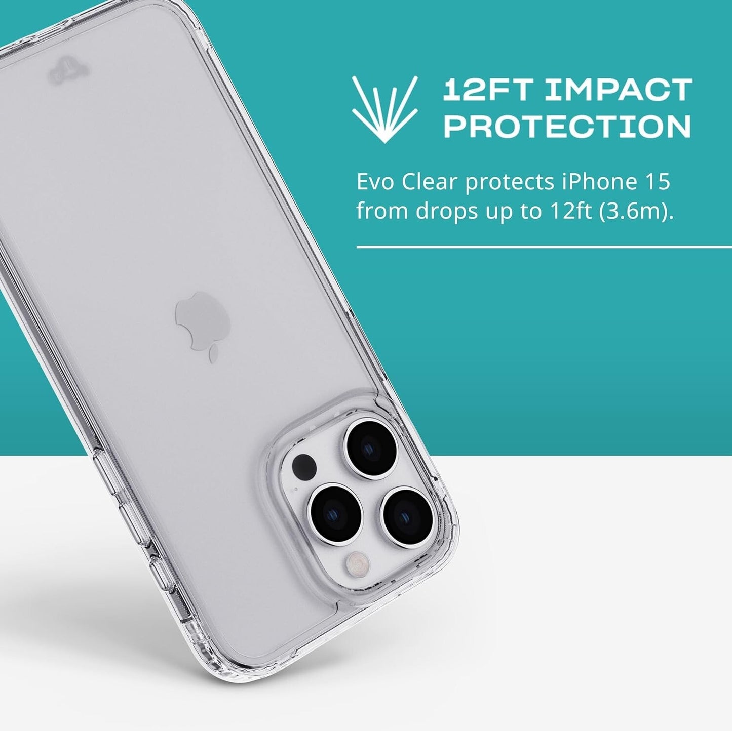Tech21 Evo Clear iPhone 15 Pro Max Impact Protection Clear