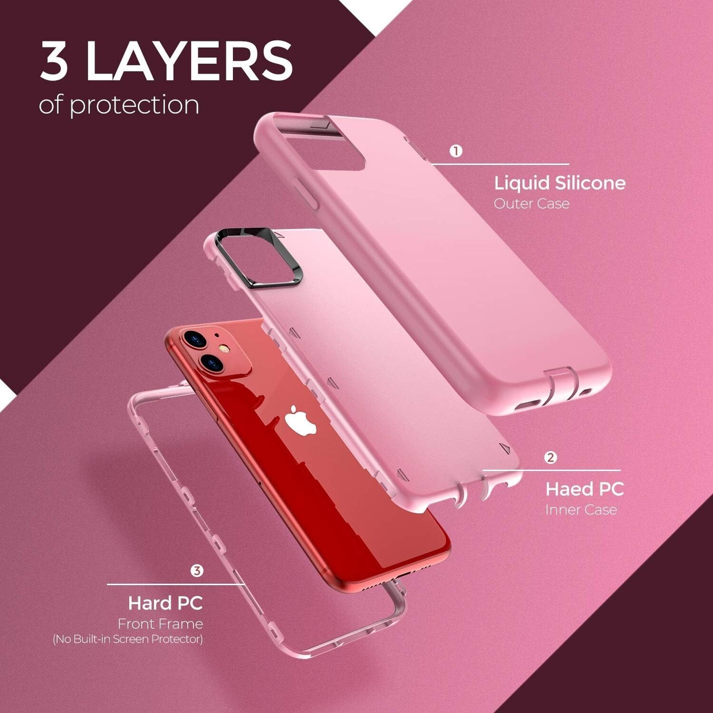 ORIbox iPhone 11 Pro Max Pink 10 FT Military Grade Drop Protection
