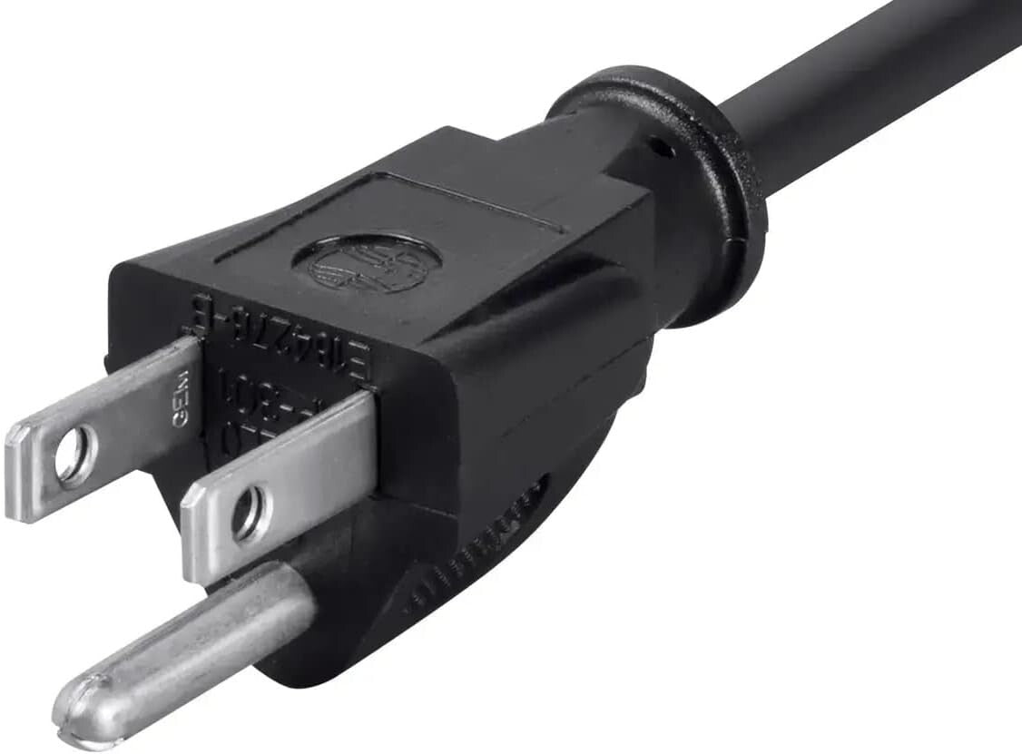 NEMA 5-15P Monoprice 3Prong Extension Cord6 FeetBlack 6 Pack to