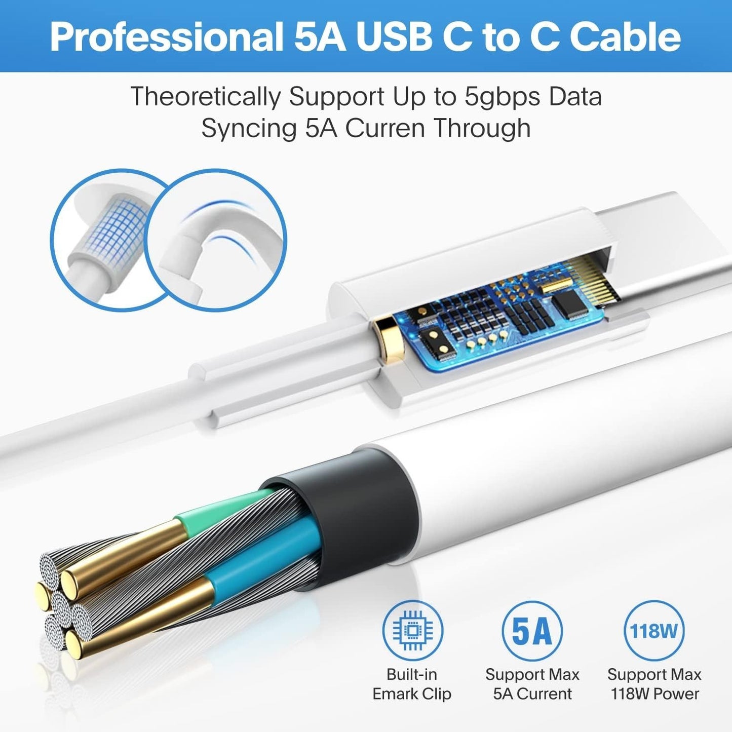 MacBook Pro 118W USB-C Fast Charger + Cable Compatible M1/M2/M3/M4 MacBook, iPad