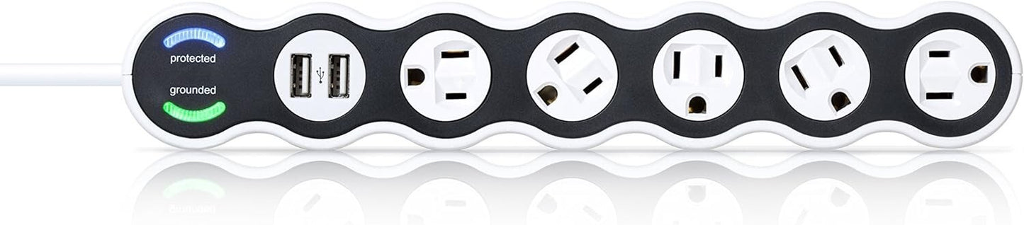360 36052 Electrical White Surge Protector 5Outlet 2 4 ft Cord