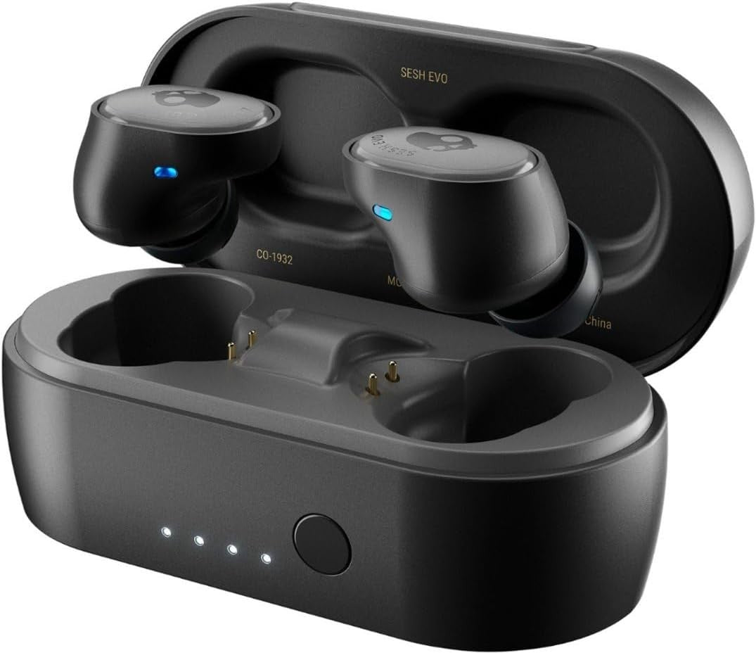 Skullcandy Sesh Evo Wireless Earbuds – Bluetooth, True Black, w/ Case