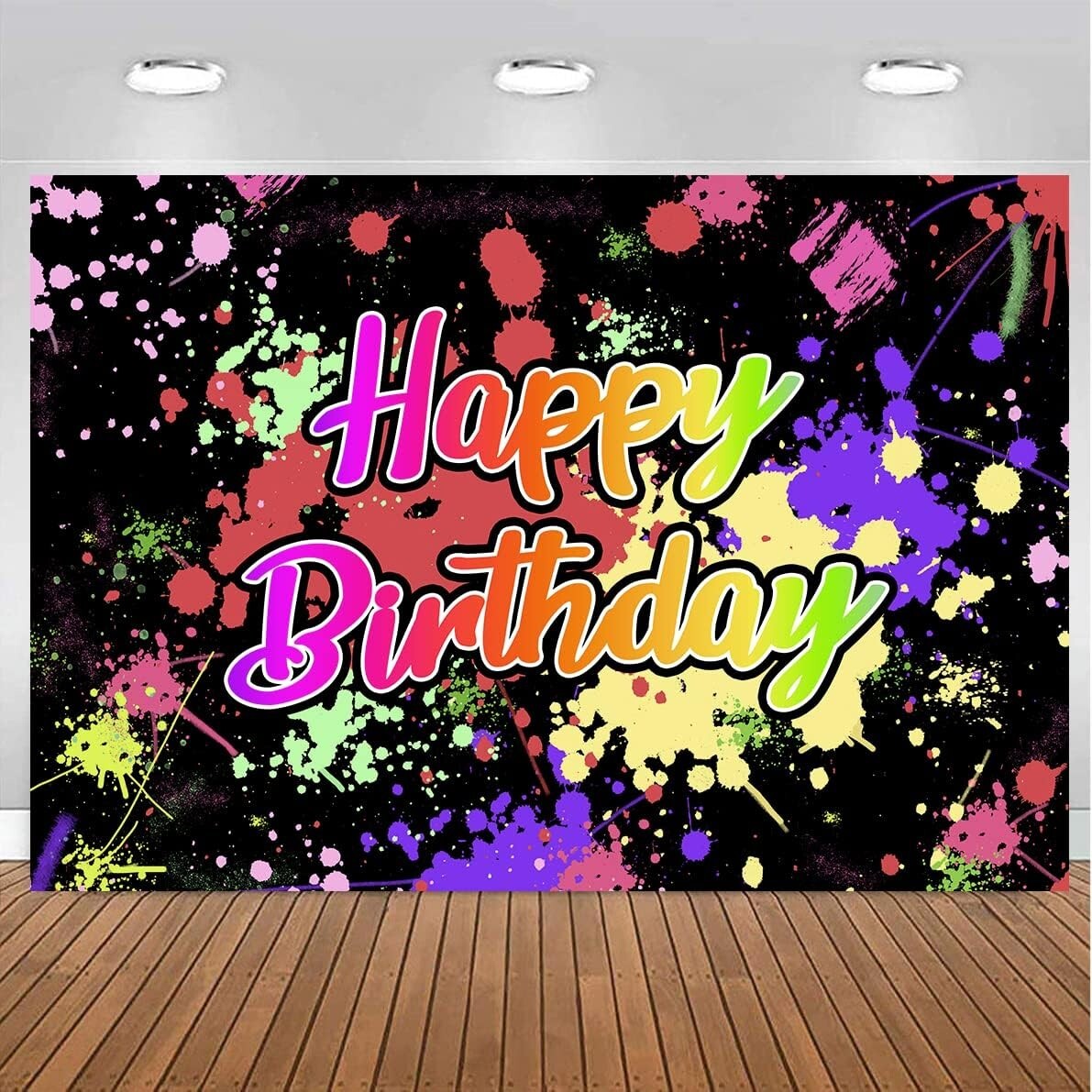 Ralxion Glow in Dark Party Supplies Neon Party Backdrop Glow 5 x 3 ft