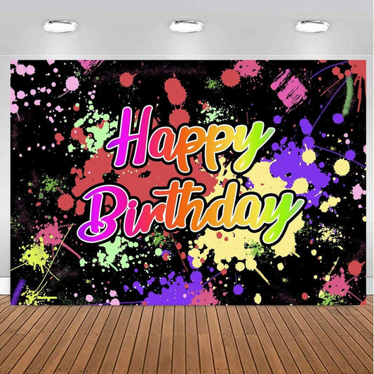 Ralxion Glow in Dark Party Supplies Neon Party Backdrop Glow 5 x 3 ft