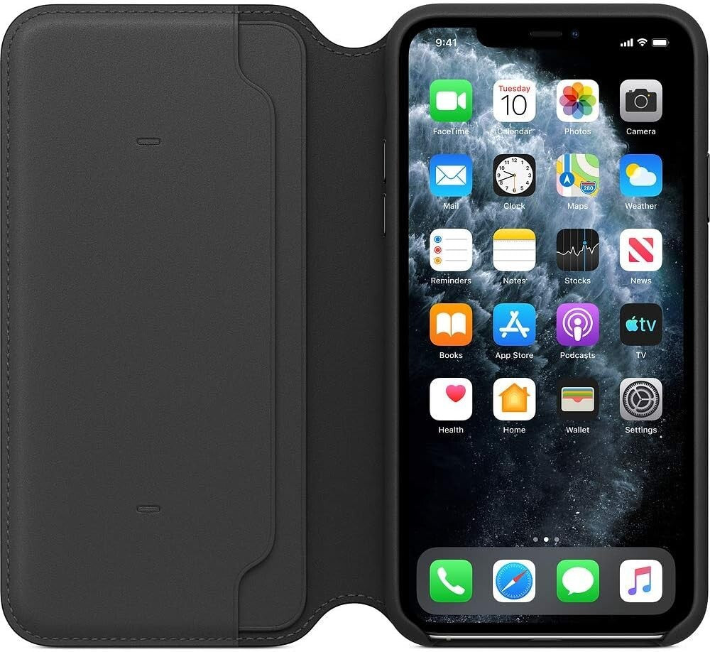 Apple Leather Folio iPhone 11 Pro Max Black Slim Fit Wireless