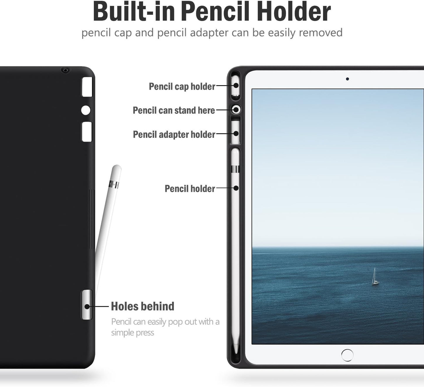 Antbox Case for iPad 9.7" Air 1/2 Pro 6th/5th Gen – Smart Cover w/ Pencil Holder