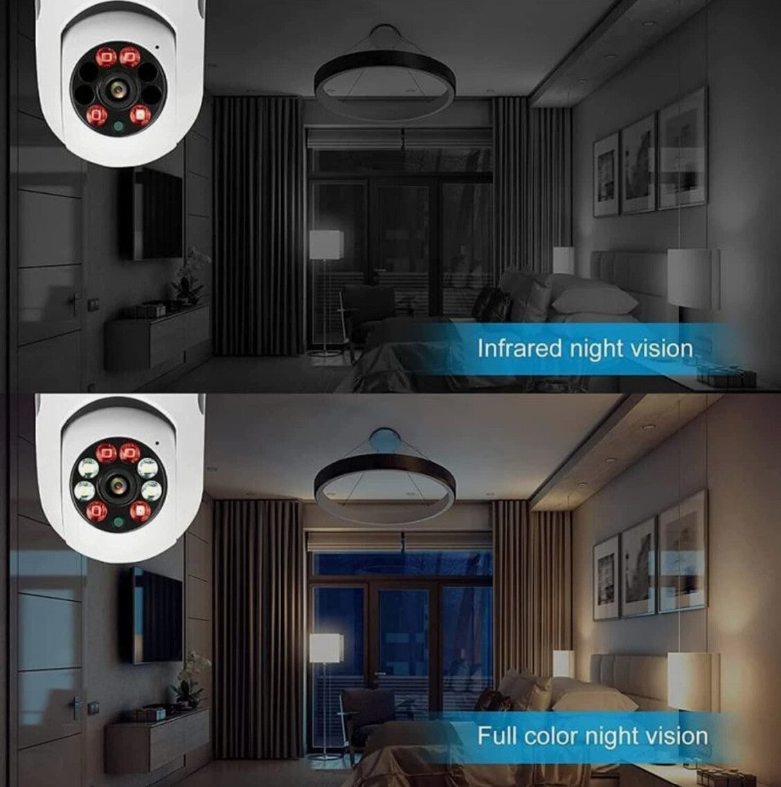 360 PTZ Wireless Light Socket Bulb Wifi Camera Degree Home Camera Flood