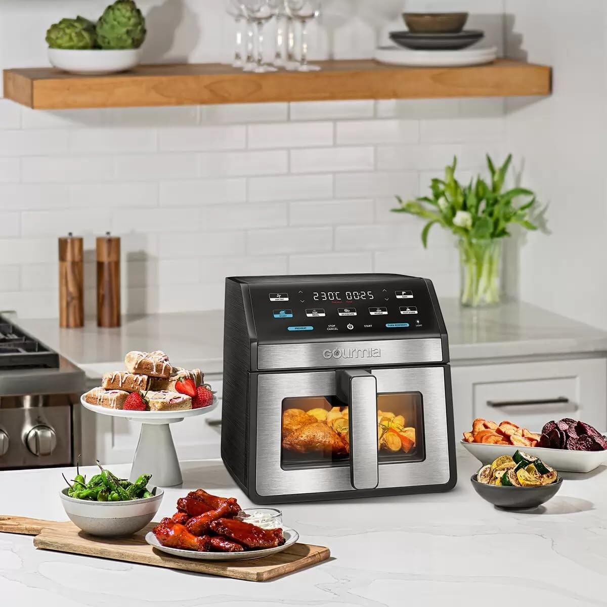 Gourmia GAF858 Digital Air Fryer 7.5L / 8Qt w/ Window & Interior Light - Black