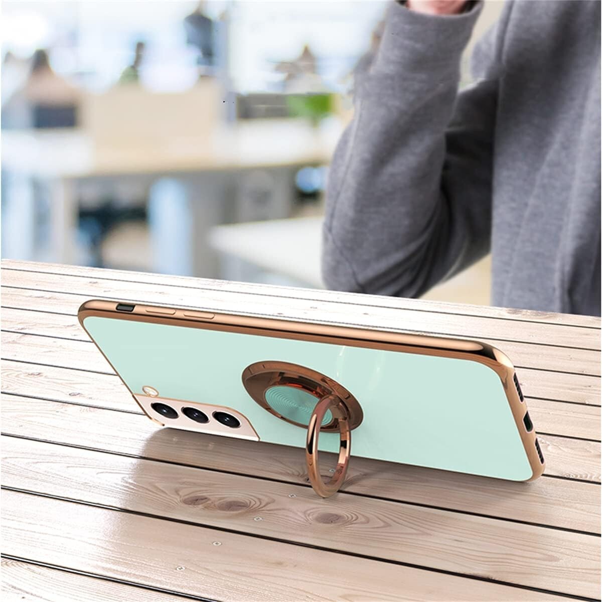 Samsung EYZUTAK S21 Electroplated Magnetic Ring Holder Galaxy 5G D