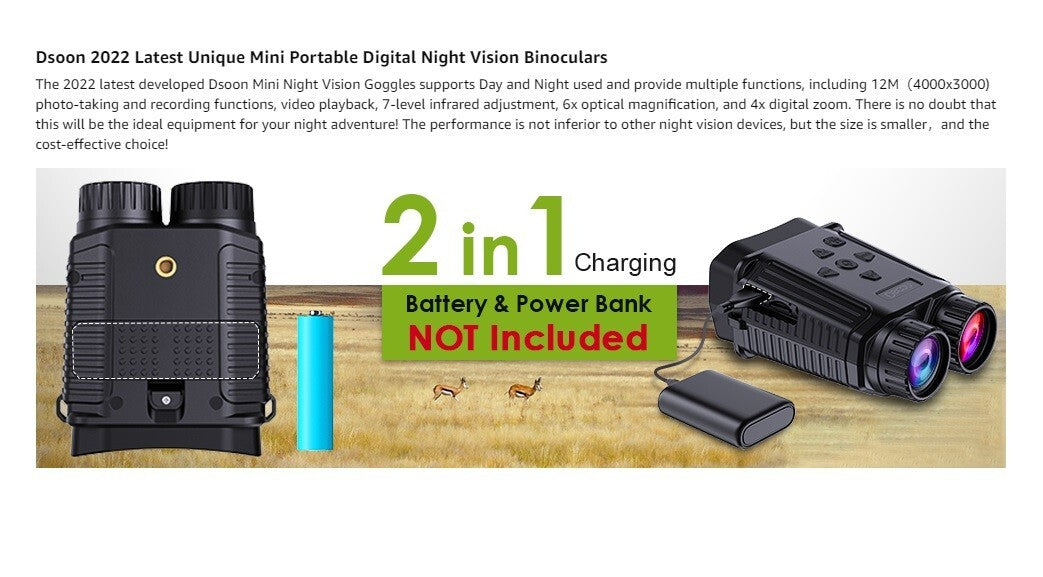 MINI 100 Portable Night VisionDay Binoculars 4x Hunting Darkness 24