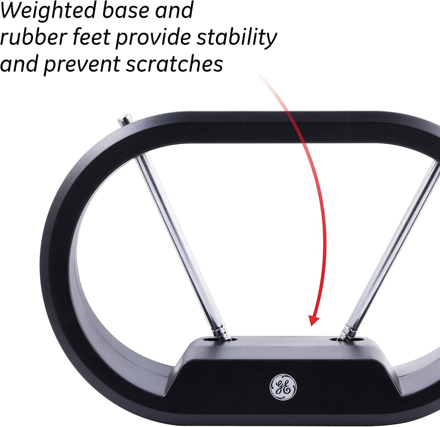 HDTV 33675 GE Modern Loop Indoor Antenna 4K Ultra HD 1080p 4ft