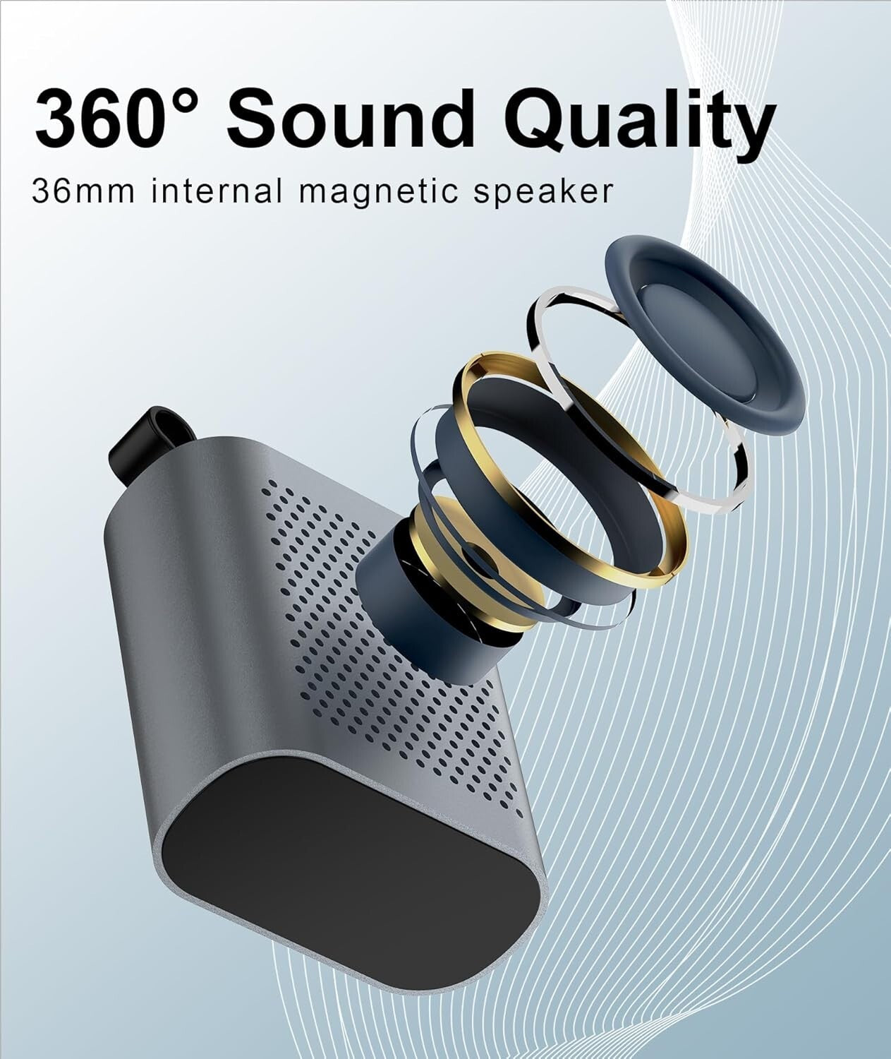 Bluetooth 50 Speakers Wireless Deep Bass Lightweight Portable Black