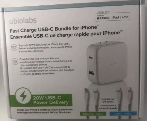 MFB157E Ubiolabs fast charge lightning cable kit MFiCertified