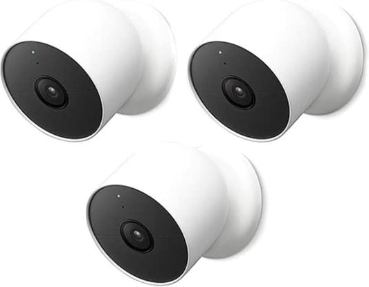 3PK Google Nest 1080p IndoorOutdoor BatteryOperated Security Camera 2nd Gen