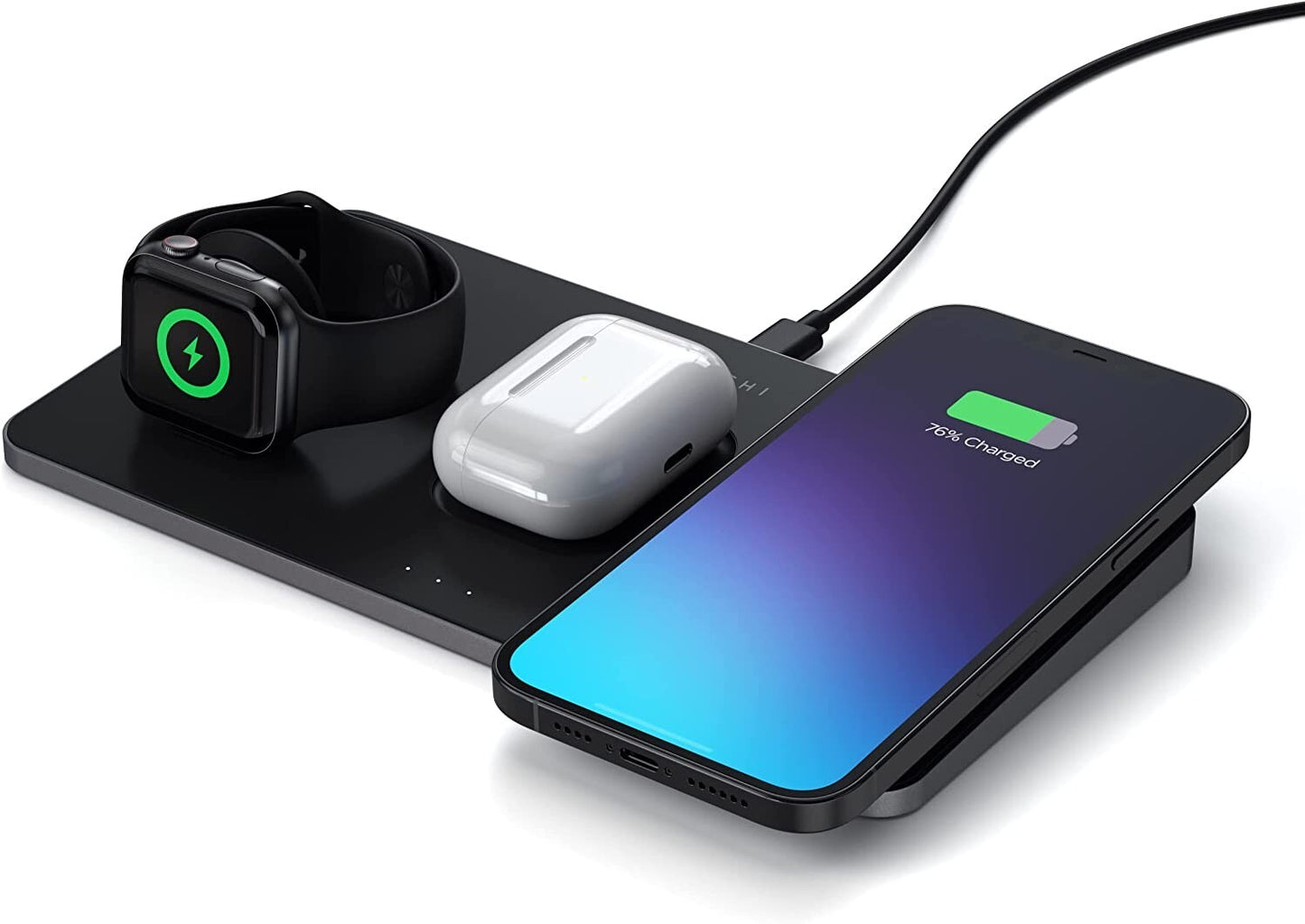 Satechi Trio Magnetic Wireless Charger Pad Qi for Apple iPhone iWatch AirPods