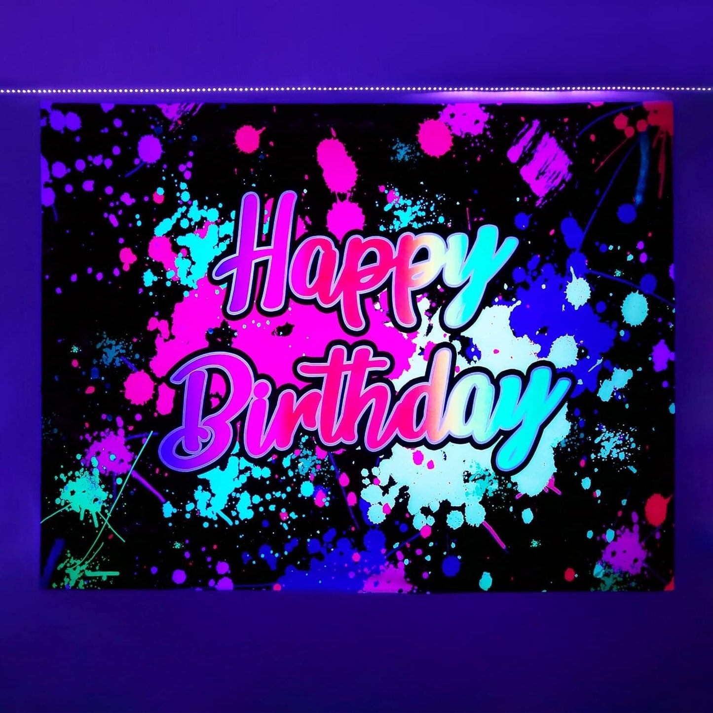 Ralxion Glow in Dark Party Supplies Neon Party Backdrop Glow 5 x 3 ft