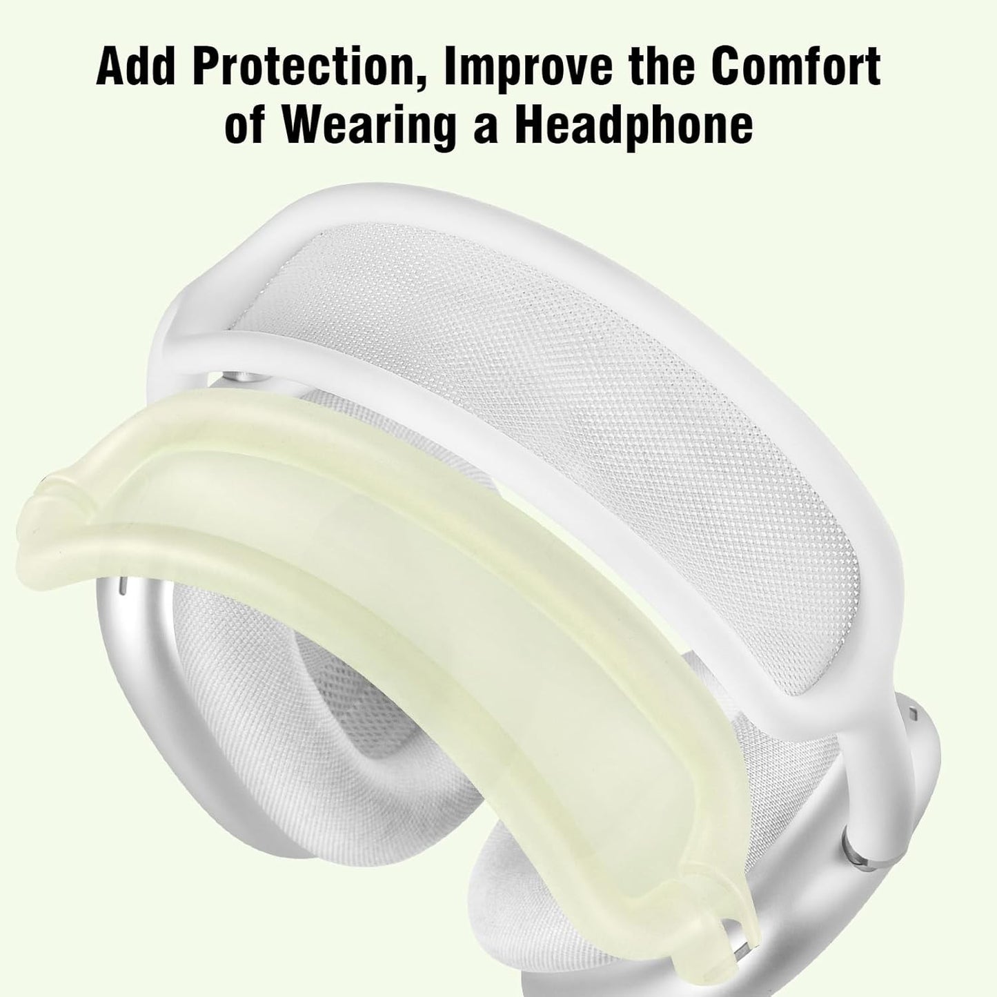 AirPods Max Case Cover Set – Silicone Ear Cup & Headband Protectors, Jelly Green