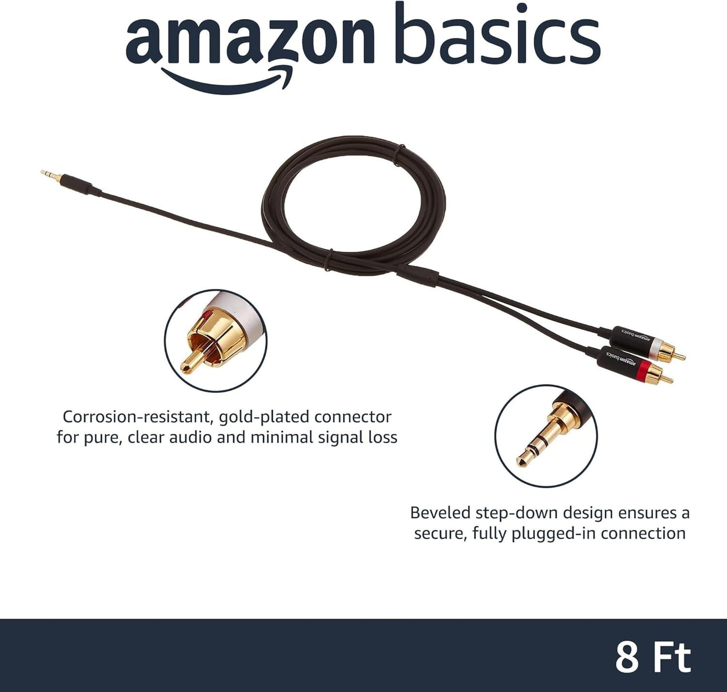 RCA Amazon Basics 35 Aux to 2 x Adapters Audio Cable Amplifiers