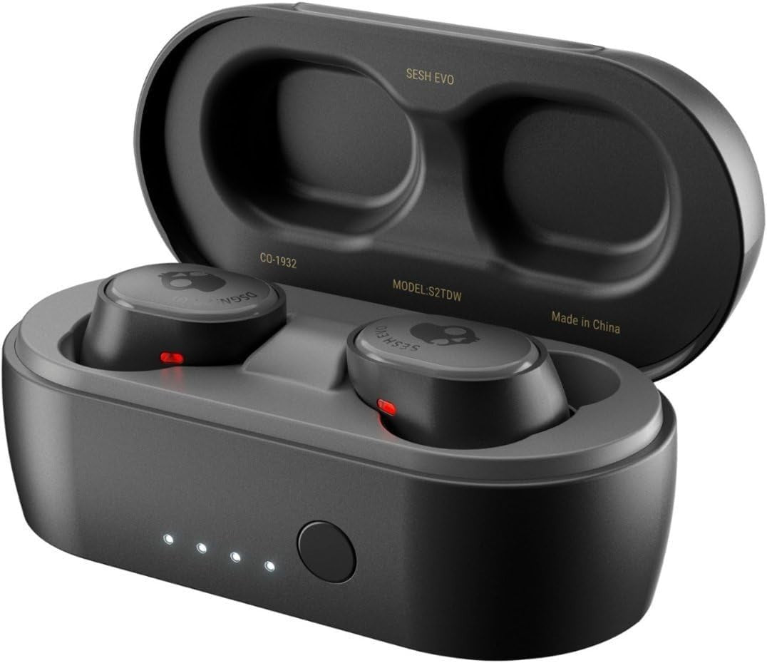 Skullcandy Sesh Evo Wireless Earbuds – Bluetooth, True Black, w/ Case