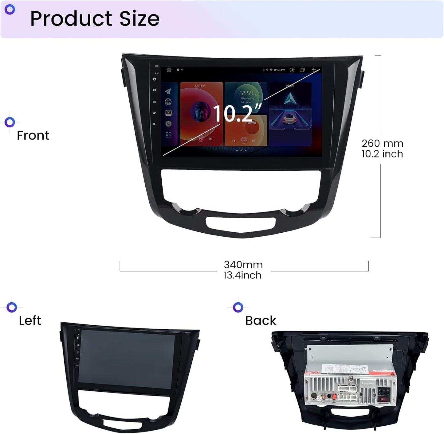 Roadanvi HD 102 8G Android Car Stereo Carplay Android BT Touch Screen
