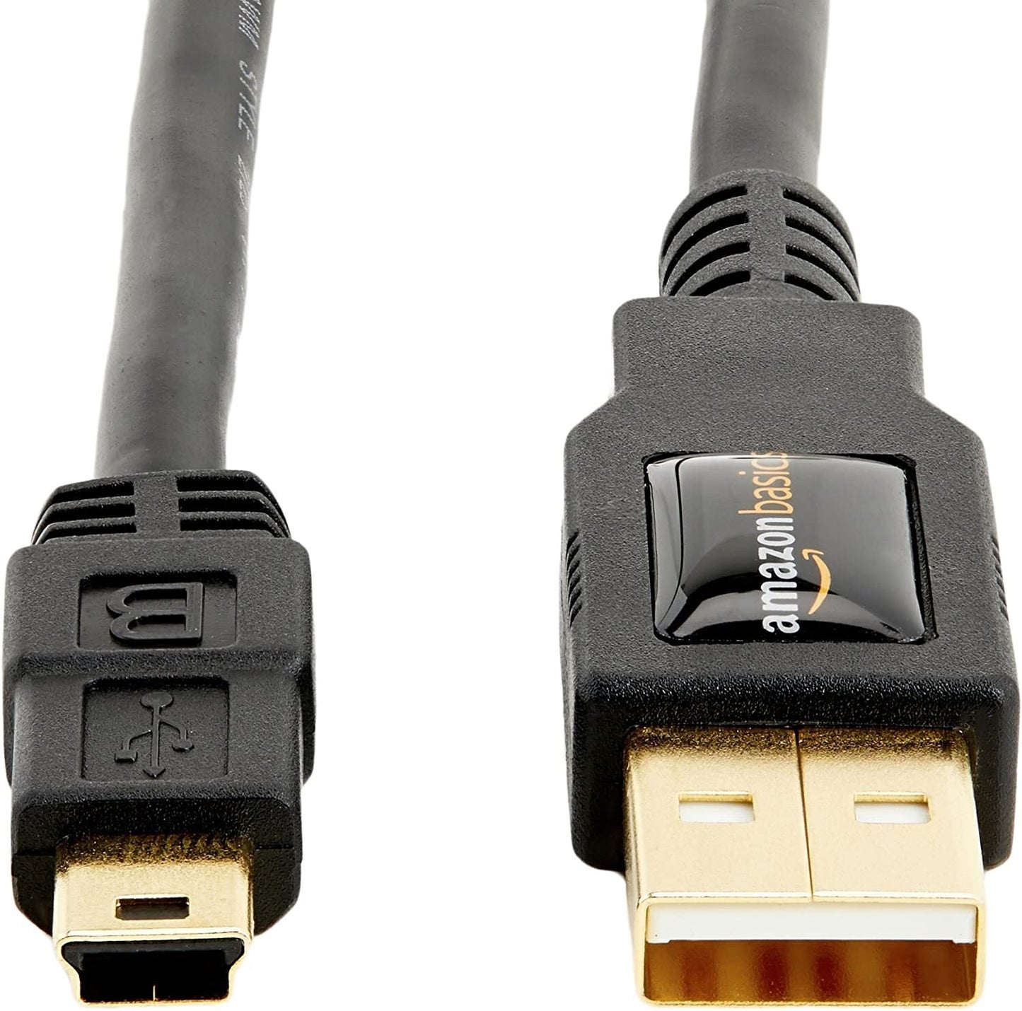 USB 20 Cable AMale to MiniB Cord 6 Feet 18 Meters Black 1Pack