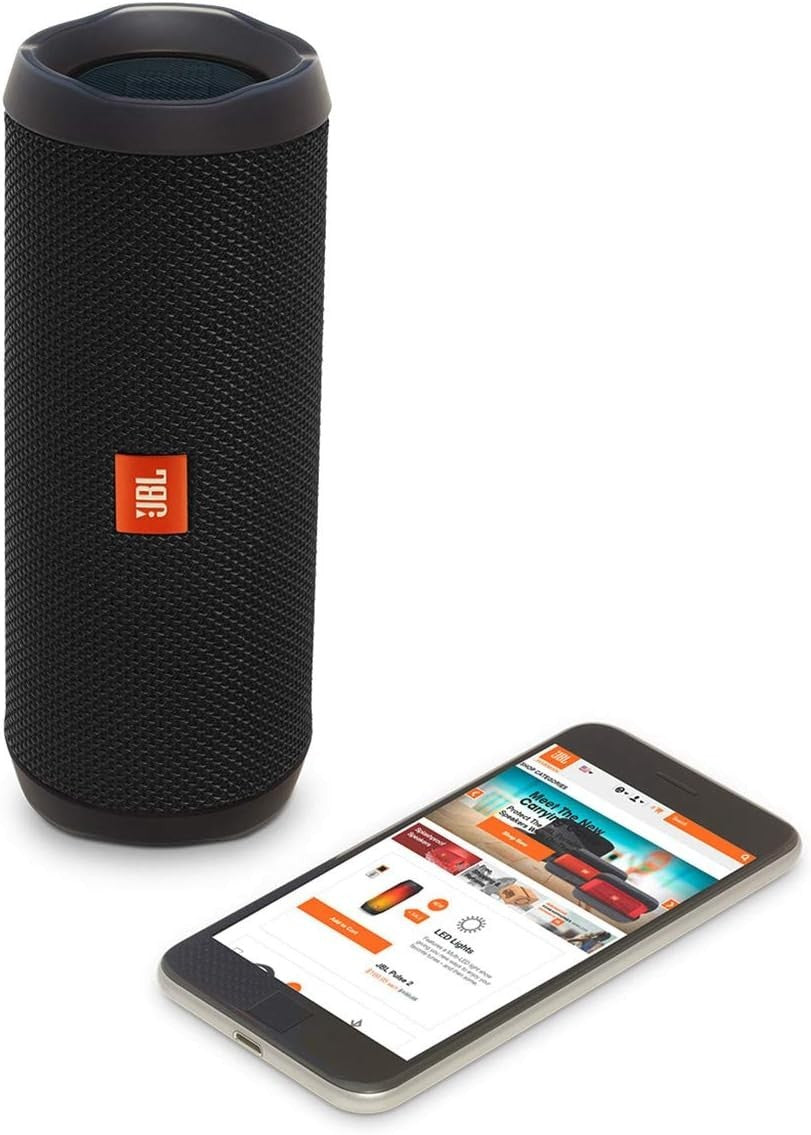 JBL Flip 4 Black Waterproof Portable Bluetooth Speaker 12hr Battery Connect+