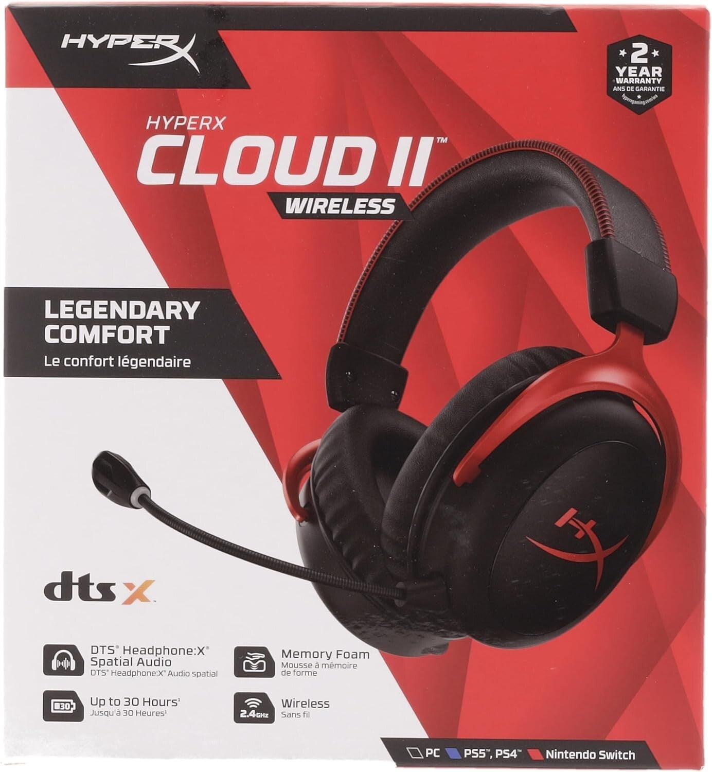 HyperX Cloud II Wireless Gaming Headset Red