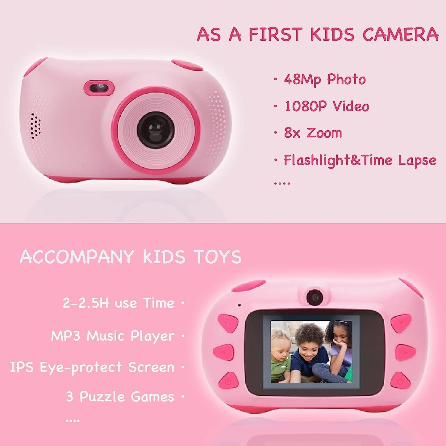 WSNDD 4-9 Kids Camera Toddler Camera 4 5 6 7 8 9 Year Old Girl Gifts Year