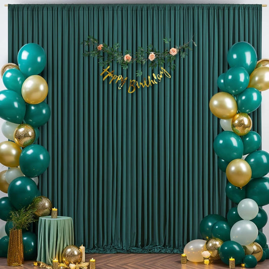 Suppromo 10ft x 10ft Hunter Green Backdrop Curtain Parties Blackish Green