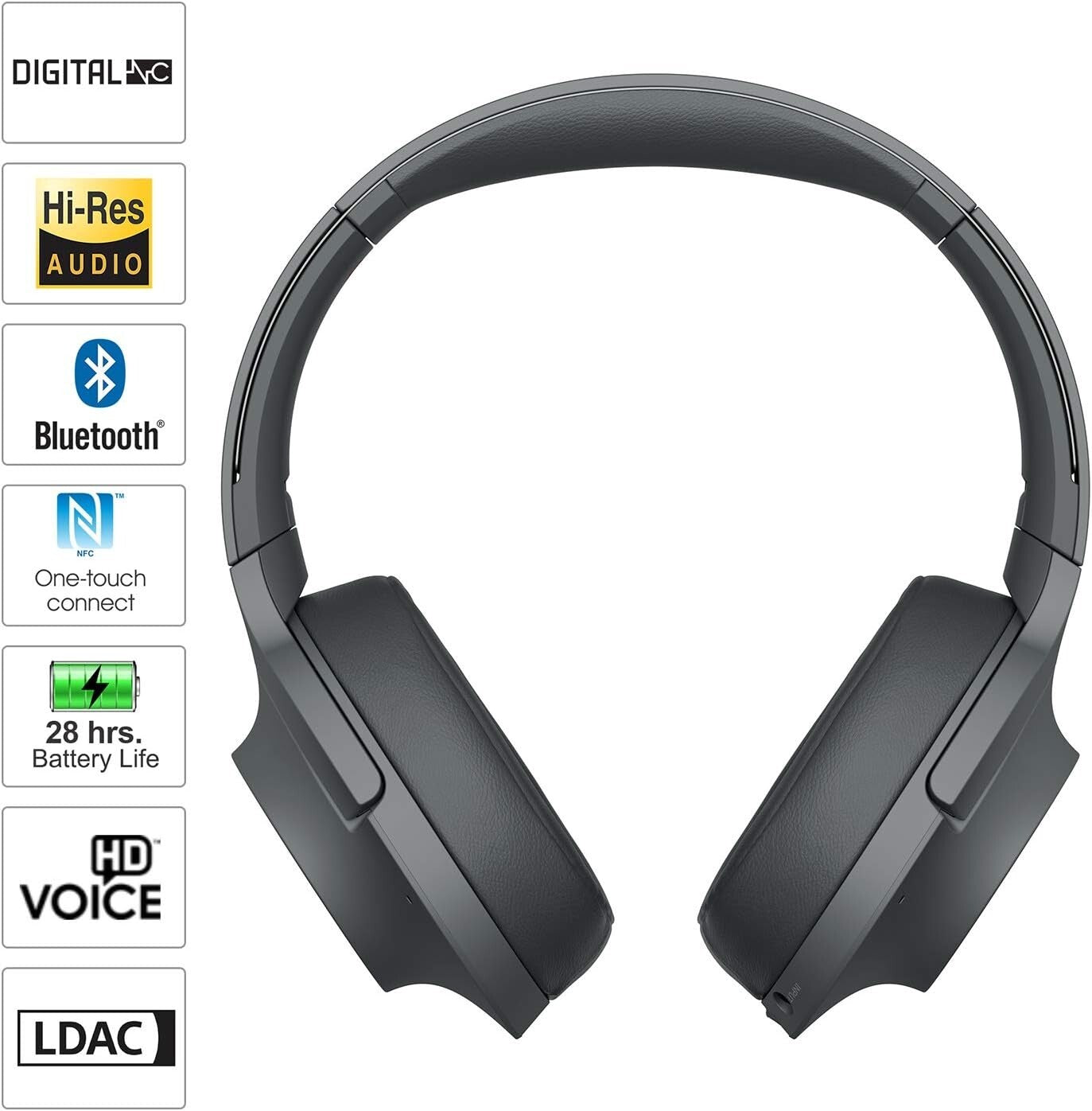 Sony WHH900N BLACK Hear On 2 Wireless Overear Noise Cancelling High Resolution