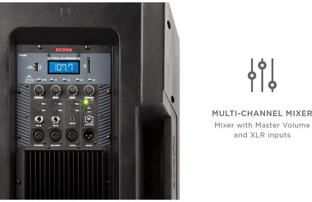ION Total PA Premier 500W Peak Power Bluetooth PA Speaker System w/ Mic, Lights