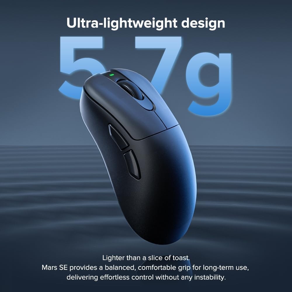 Wireless Gaming Mouse 24000 DPI – Wired/2.4GHz/Bluetooth, 150H Battery, Black