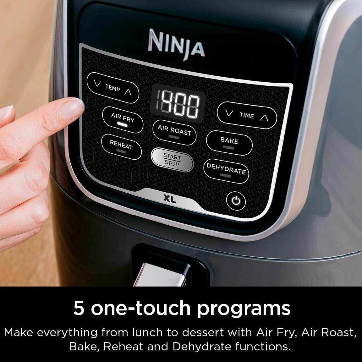 Ninja AF150AMZ Air Fryer XL – 5.5 Qt, Air Roast, Bake, Reheat, Dehydrate – Grey