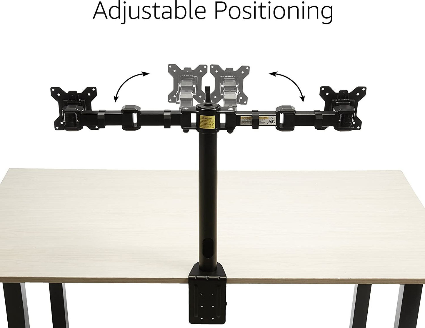 Amazon Basics Dual Monitor Stand HeightAdjustable Arm Mount Steel