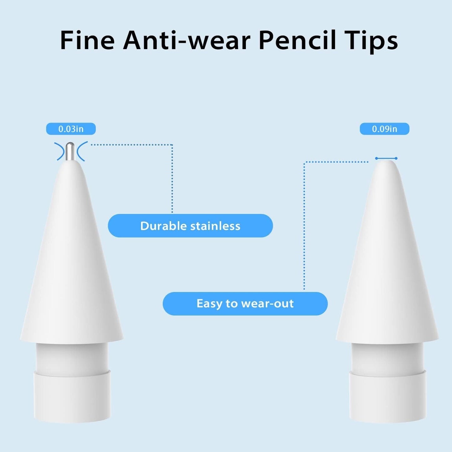 Upgraded Pencil Tip Replacements iPad Pro Pencil 2 Pack of Fine Point N