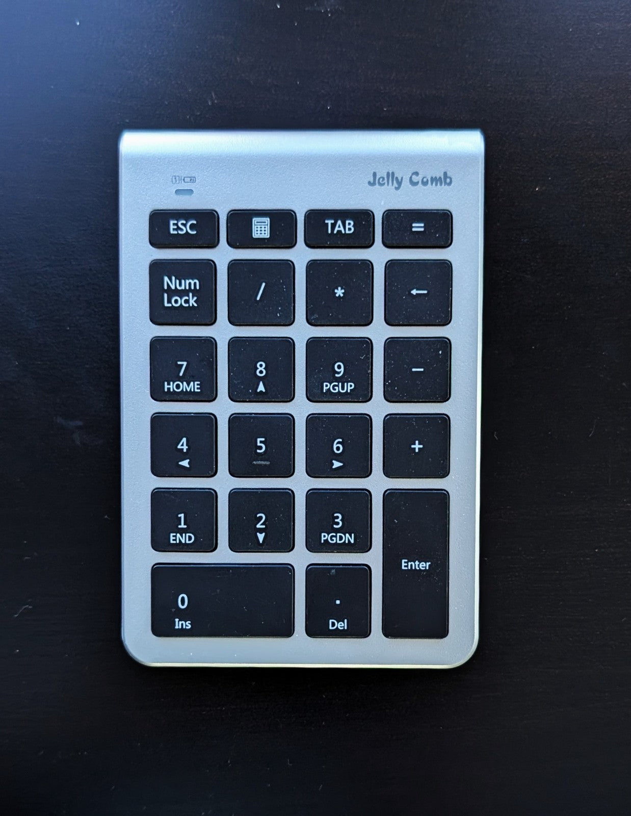 Jelly Comb Wireless Number Pad 22-Key USB 2.4GHz Keypad, Silver - No Dongle