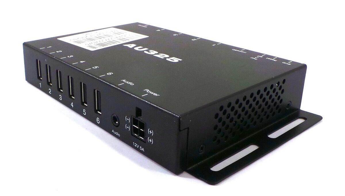 AU325 USB BrightSign Black Portable 12Volt 6 Ethernet Port Audio Controller