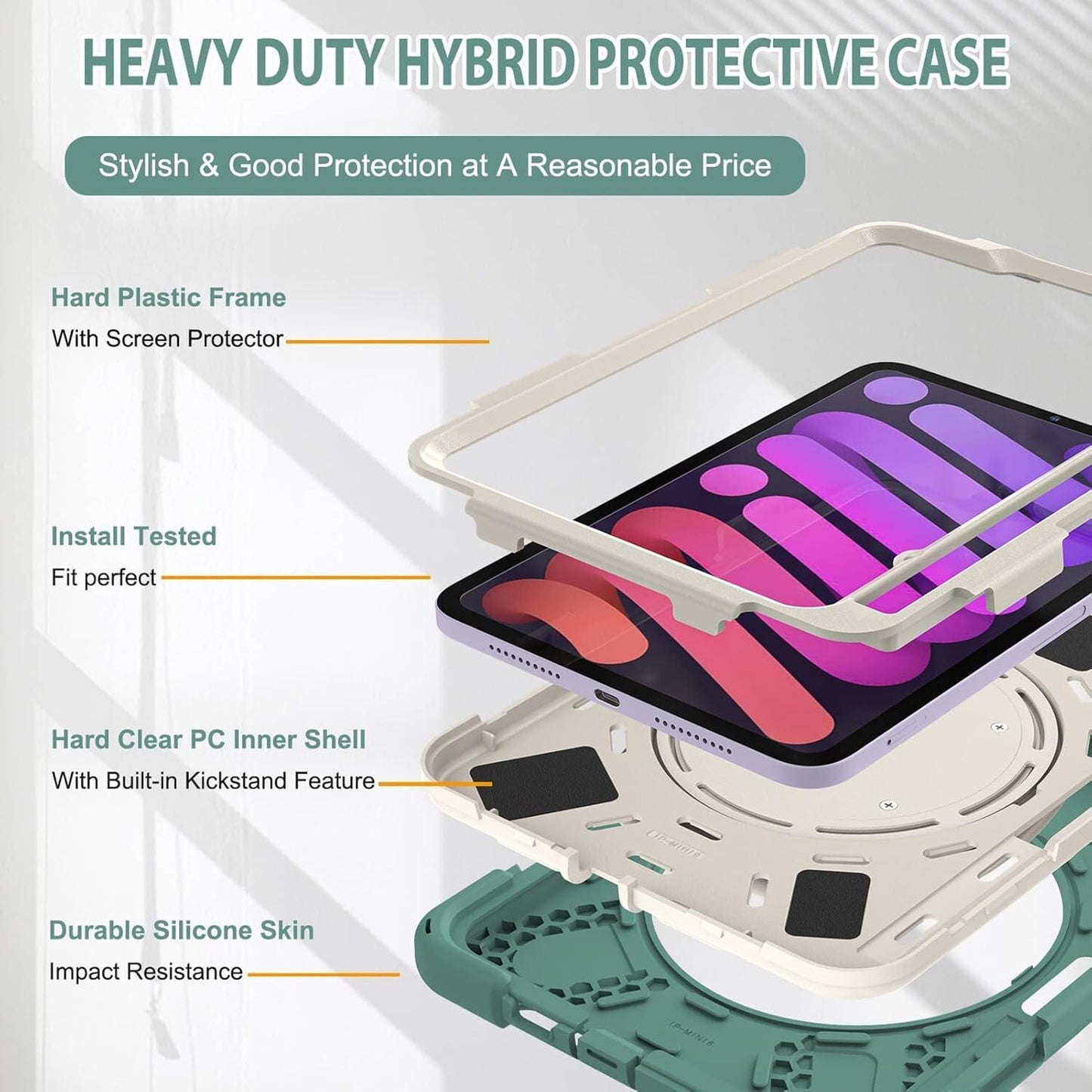 ORIbox Commute iPad Mini 6 Heavy Duty Rugged Protective 3 1 Shockpoof