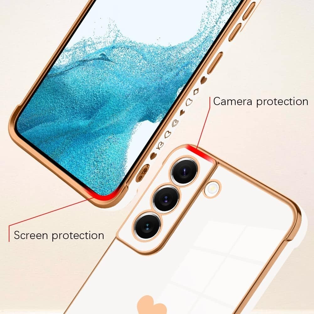 Samsung S22 Bonoma Compatible Galaxy 5G Love Heart Plating Electroplat