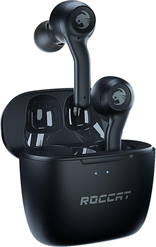BLACK Roccat Syn Buds Air Earbuds Wireless w Dual Mic Mobile Gaming