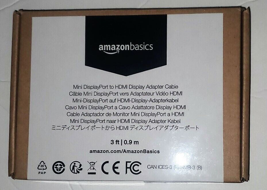 HDMI AmazonBasics Mini DisplayPort to Display Adapter Cable 3 Feet