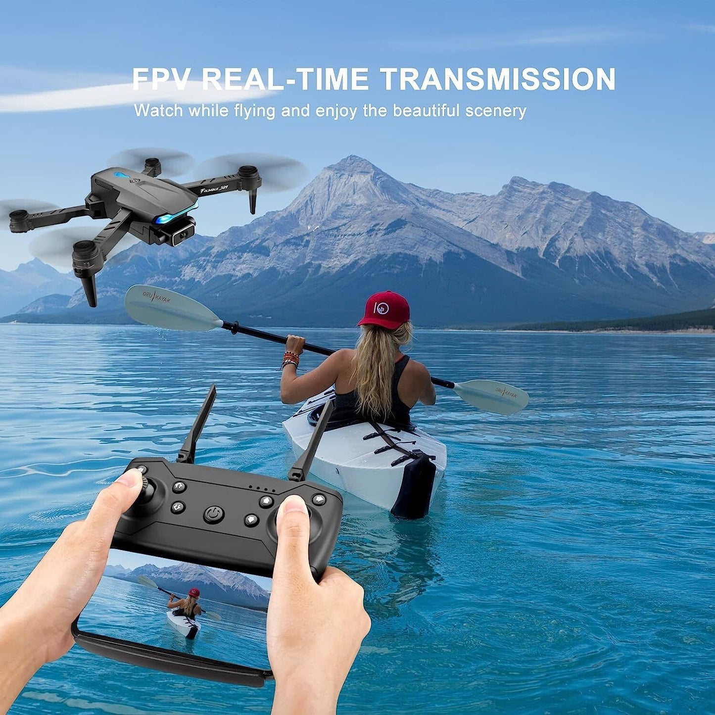 FPV APP w Dual Camera AdultsKidsBeginners control Foldable Mini Drones