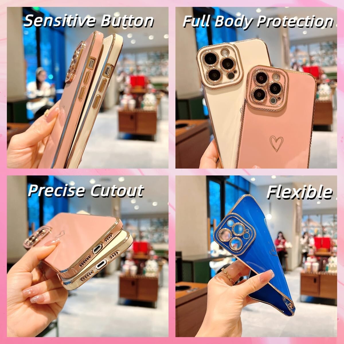 ROUTDOM Compatible w iPhone 11 Pro Women Girls Aesthetic Cute Cool