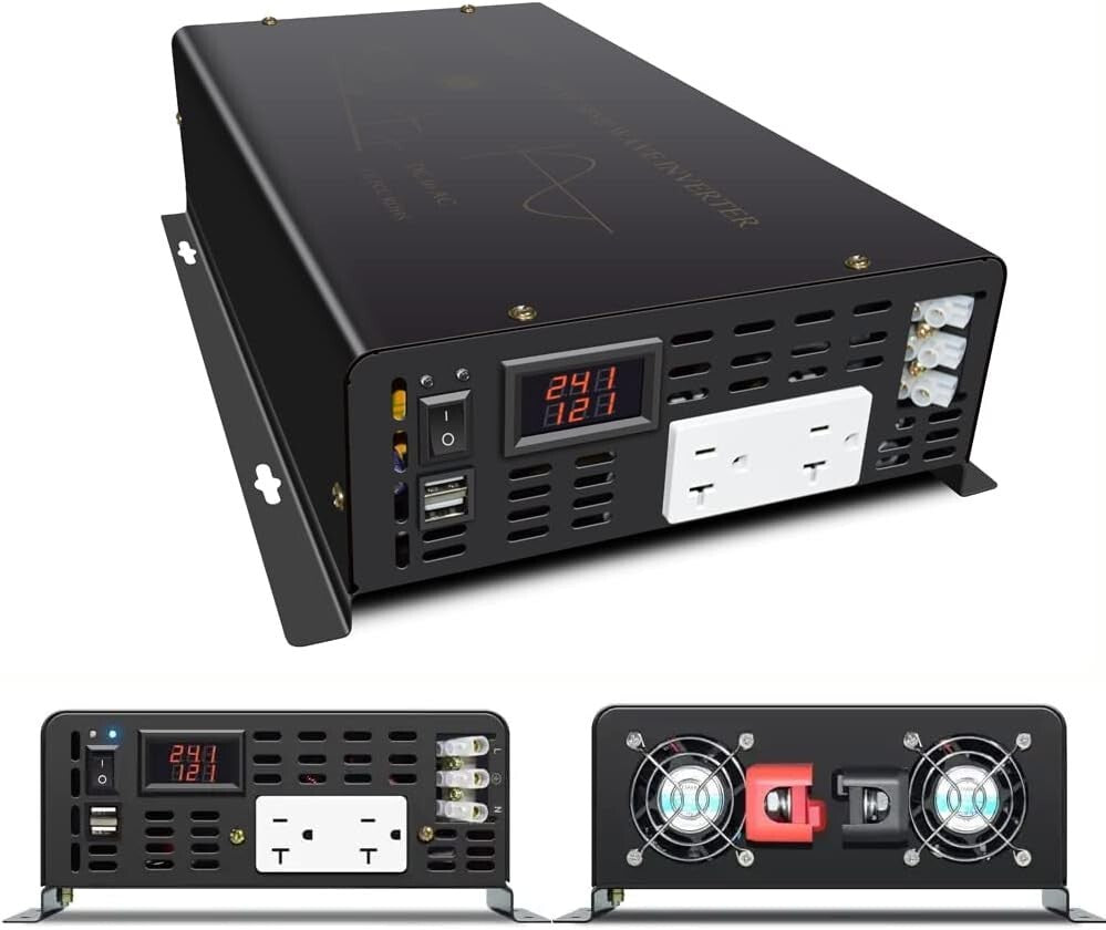 3000 24VDC Watt Pure Sine Wave Power Inverter to Peak Builtin Soft