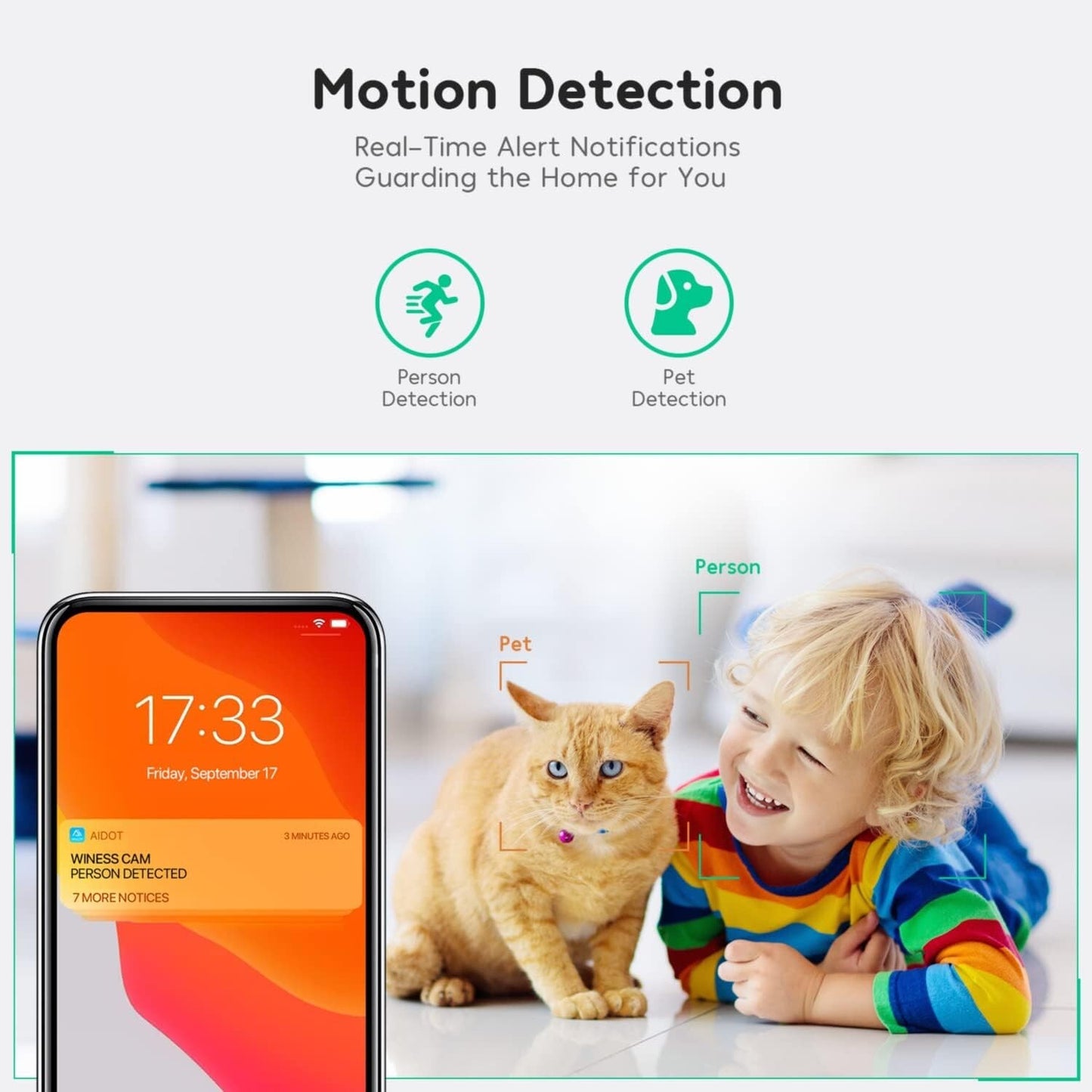 winees Indoor Security Camera Baby Monitor WiFi Smart Home IP Camera w Motion