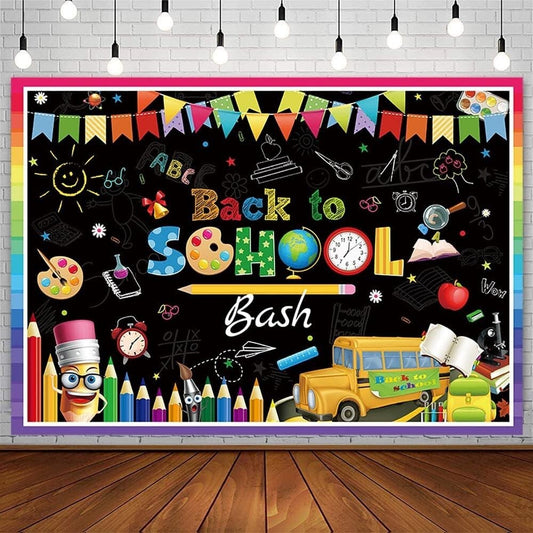AIBIIN 7x5ft Back to School Bash Backdrop First Day of School Preschool