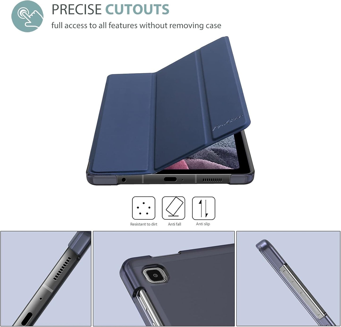 ProCase for Galaxy Tab A7 Lite 8.7" Slim Hard Shell Stand Case, Navy (T220/T225)