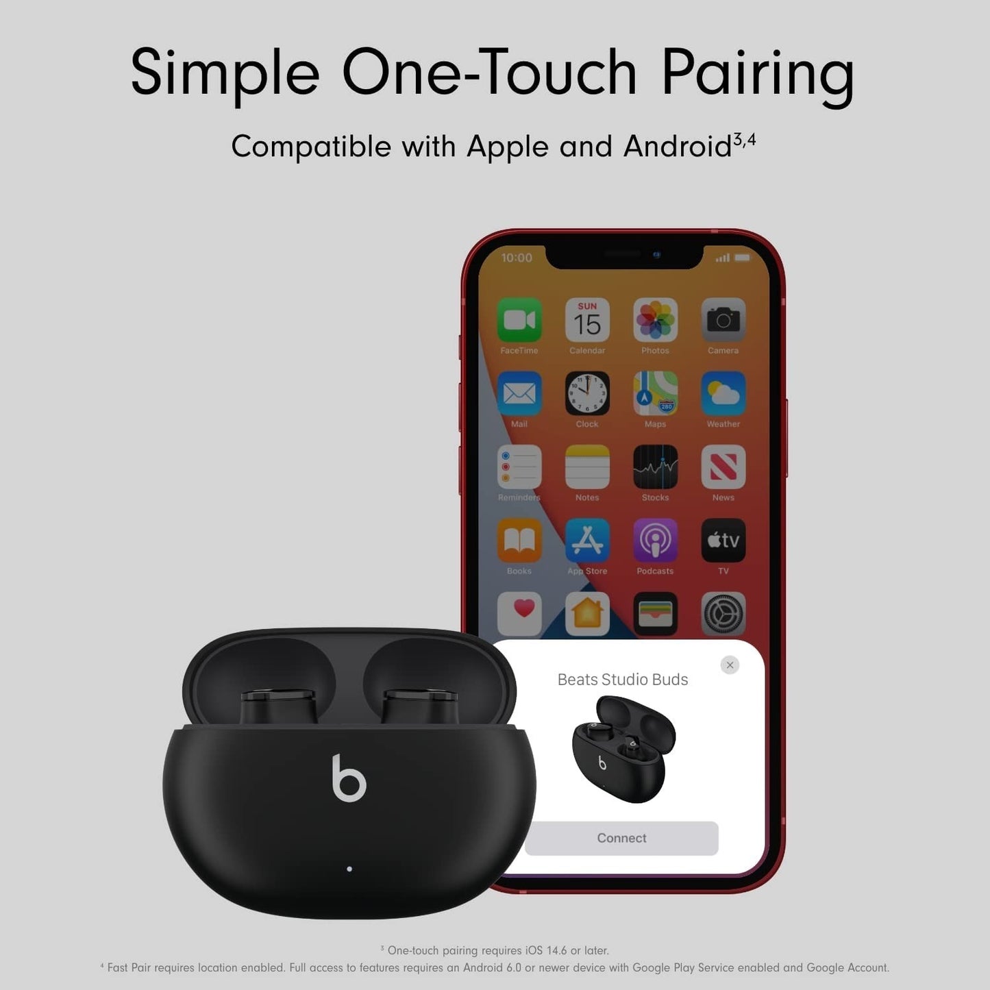 Beats Studio Buds Noise Cancelling Wireless Earbuds Apple Android Black Mic